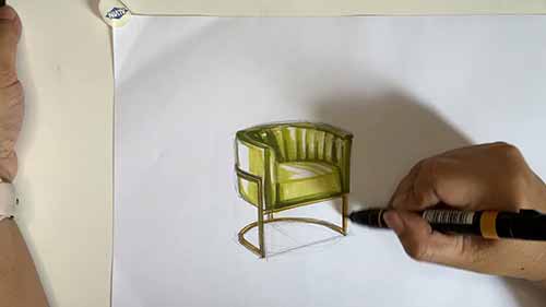 如何绘制家具草图——沙发椅