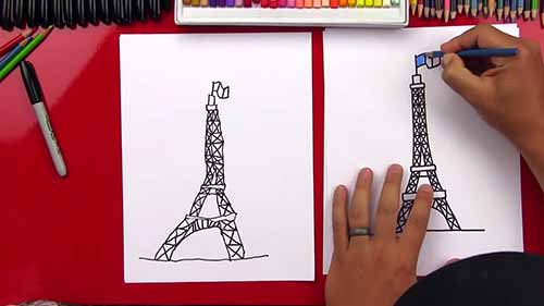 如何画埃菲尔铁塔